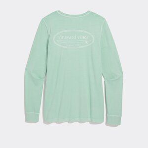 Women's Garment-Dyed Surf Logo Long-Sleeve Pocket Tee